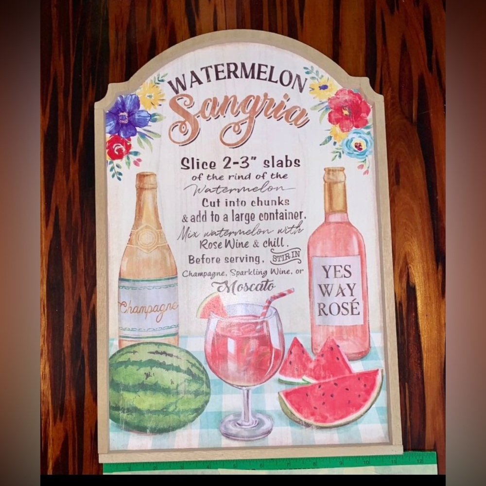 Pioneer Woman Watermelon Sangria Recipe Decor Wall Sign